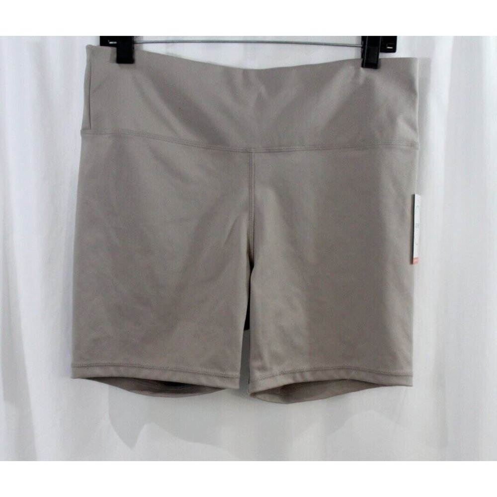 Jockey Womens Beige Moisture Wicking High Rise Athletic Bike Shorts L NWT